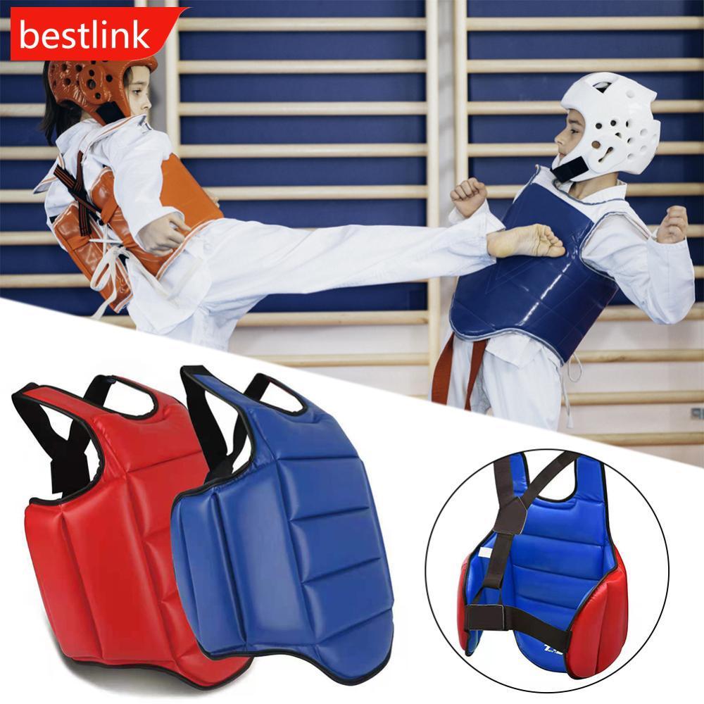 BESTLINK Taekwondo Reversível Peito Guarda Corpo Protetor Colete Artes Marciais Costela Escudo Armadura Uniforme De Trei