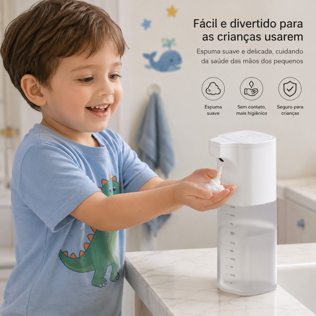 Dispensador Digital Automática Saboneteira Inteligente Sensor de Mão Sabão Recarregável Sabonete Líquido Detergente 1553