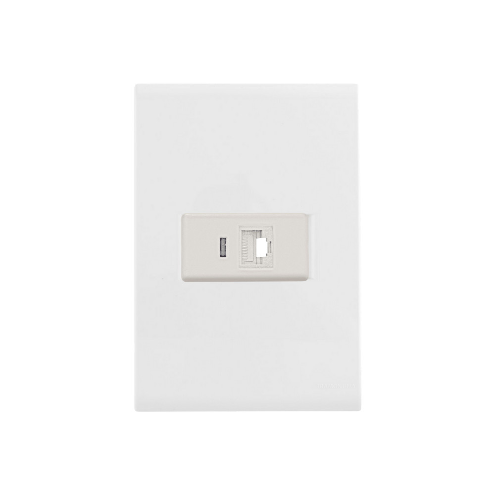 Tomada Telefone RJ11Placa 4x2 1 Posto Vertical Tramontina