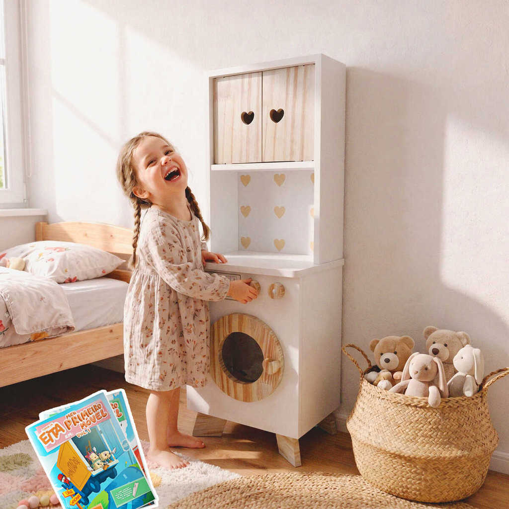 Máquina De Lavar Infantil Petit Kit Livro Educativo