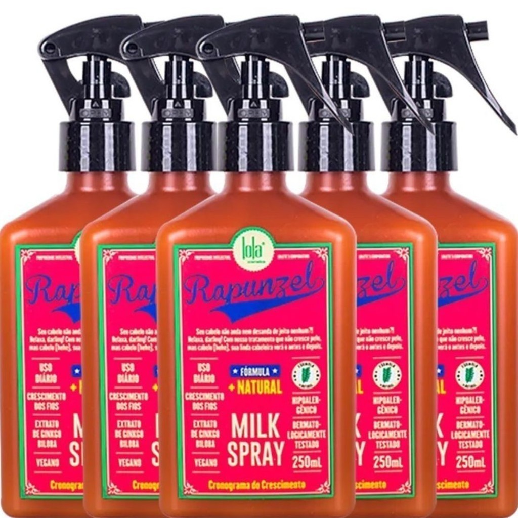 Kit Com 5 Leave-In Lola Cosmetics Rapunzel Milk Spray  250ml