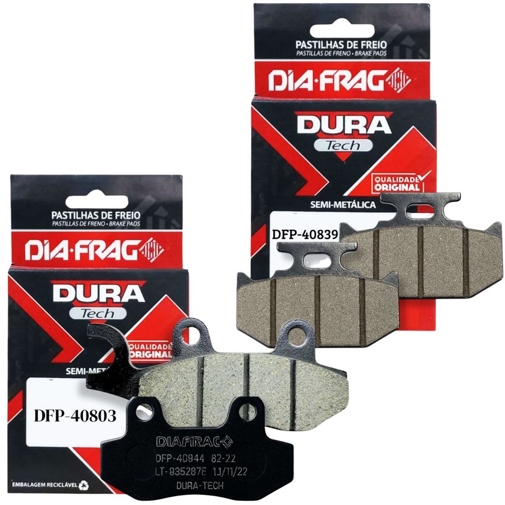 Kit Pastilhas de Freio Fazer 250 2005-2015 Diafrag Dura Tech