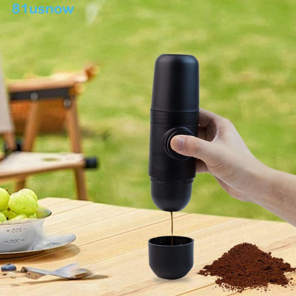 Cafeteira Espresso USNOW1 , Café Manual De Viagem 140ml | Mini Preta Com Cápsula De Prensa Ao Ar Livre