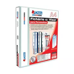 Fichário revestido com cristal A4 Branco 40mm 1378 com 4 argolas Chies