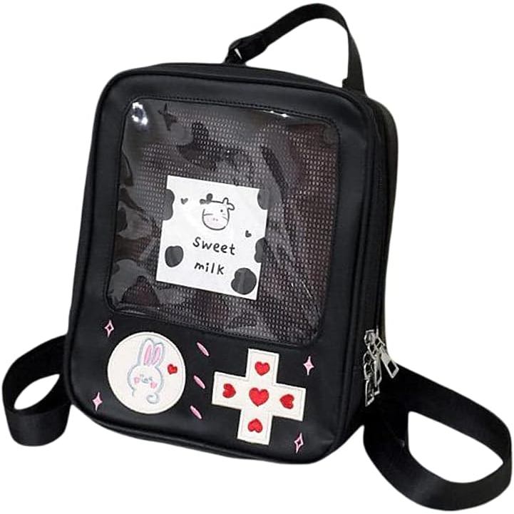 Mochila Ita fofa, estilo Gameboy, mochila 3 em 1, mochila Kawaii, mochila para exibir pins, mochila Ita, mochila fofa.