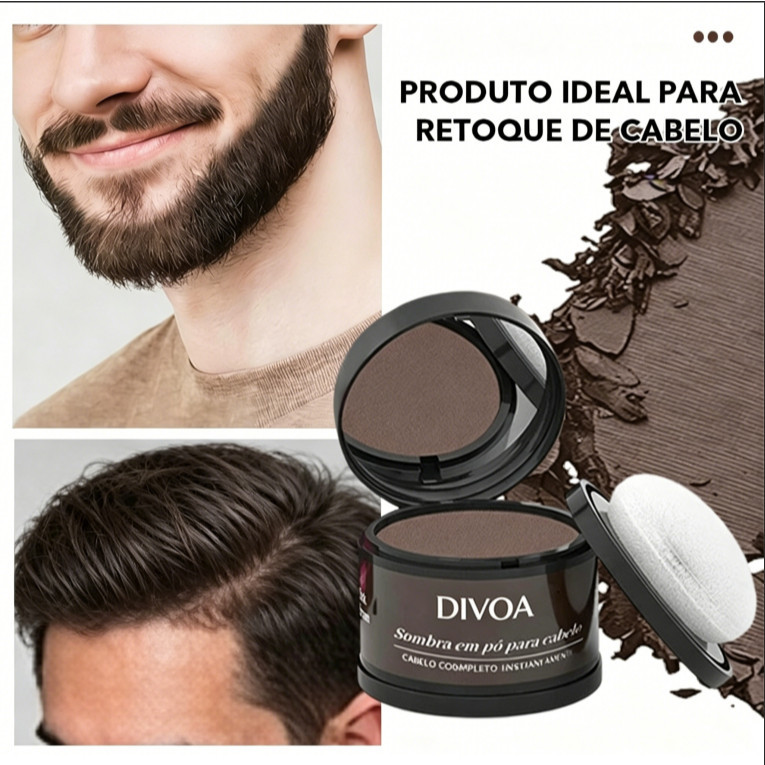 Po Para Retoque De Cabelo Calvície Disfarce Capilar Barba Esconder Cabelo Branco Queda Cobertura