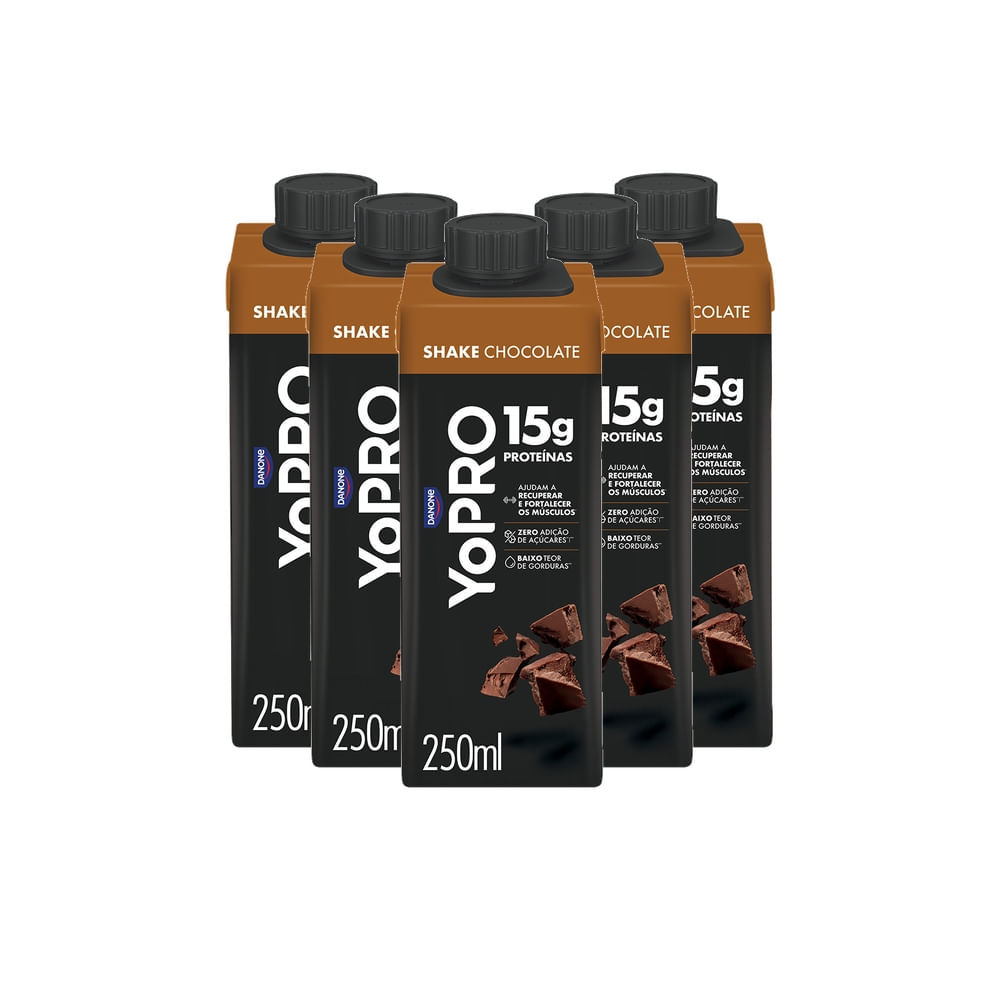 Kit 5 YoPRO Bebida Láctea UHT Chocolate 15g de proteínas 250ml