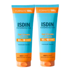 Kit 2 Protetor Solar Isdin Fotoprotector Gel Cream Wet Skin FPS 50 Hidratação Intensa 198g