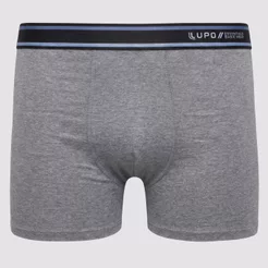Cueca Lupo Boxer Logo Algodão com Elastano Cinza