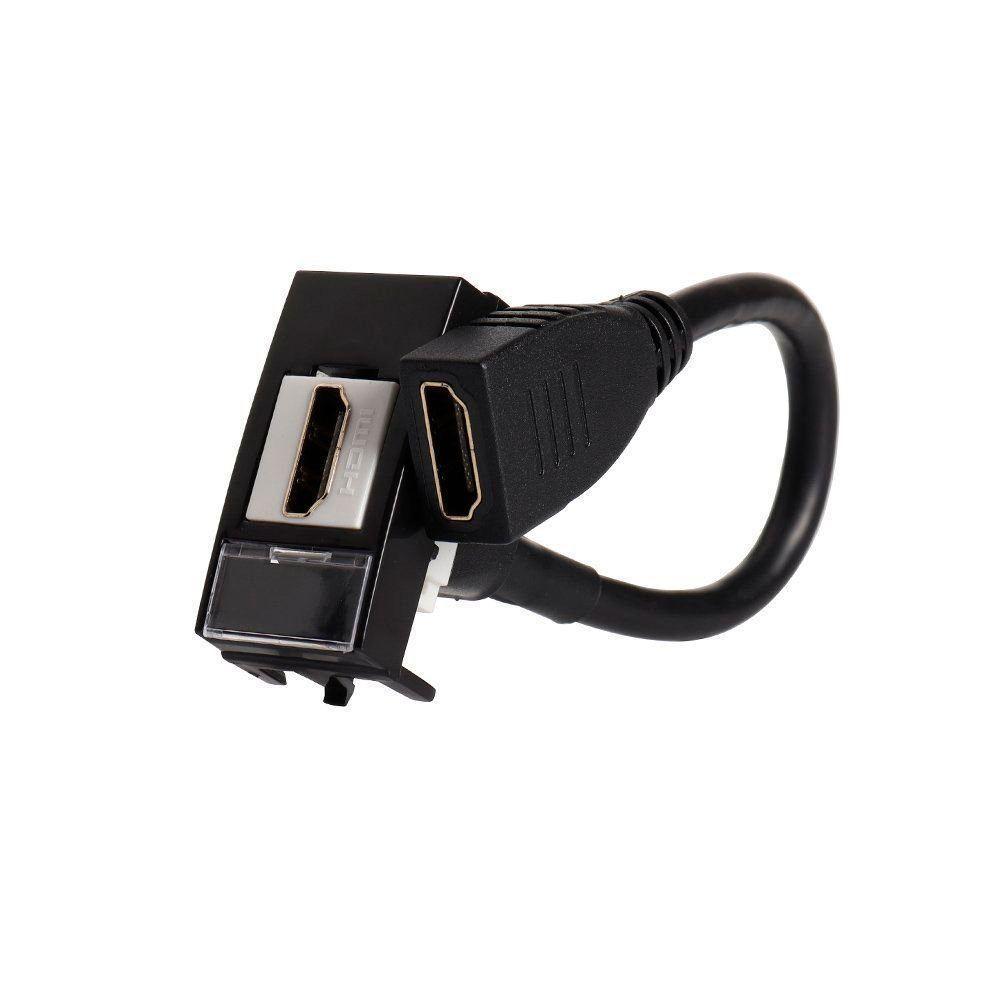 Módulo Tomada Hdmi Margirius Sleek Preto Ebony