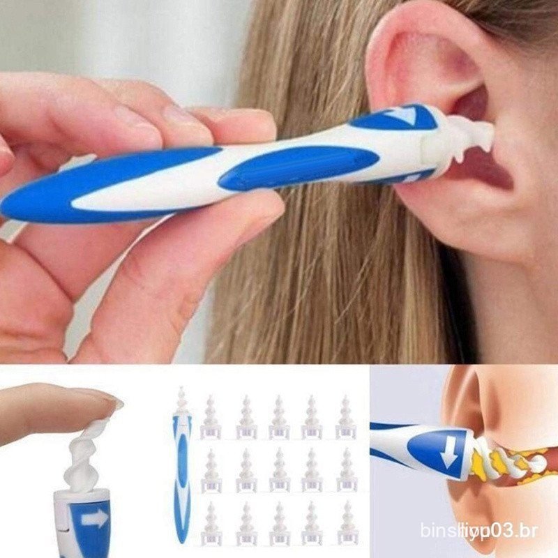 Removedor de Cera de Ouvido Rotativo Remove Facilmente Cera de Ouvido Macia