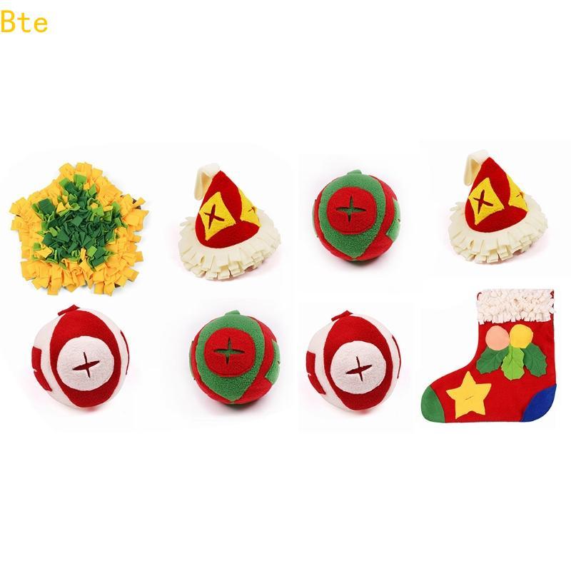 Bte Elemento Natal Pet Snuffle Esteira Alimentação Jogando Conjunto Lavável Cão Quebra-Cabeça Brinquedos Nosework