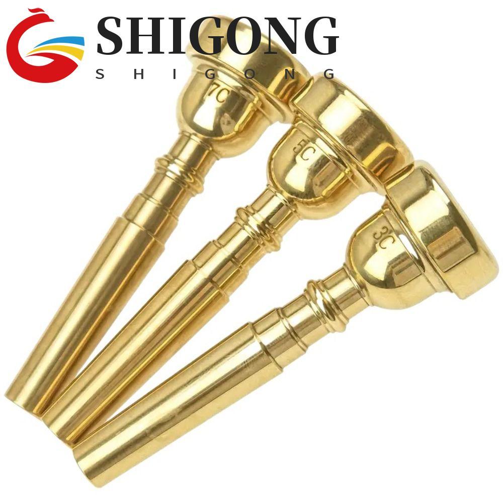 Boca De Corneta De Trompete SHIGONG , Bocal De Metal Com Chifre 3C/5C/7C , Latão Profissional , Prata E Ouro