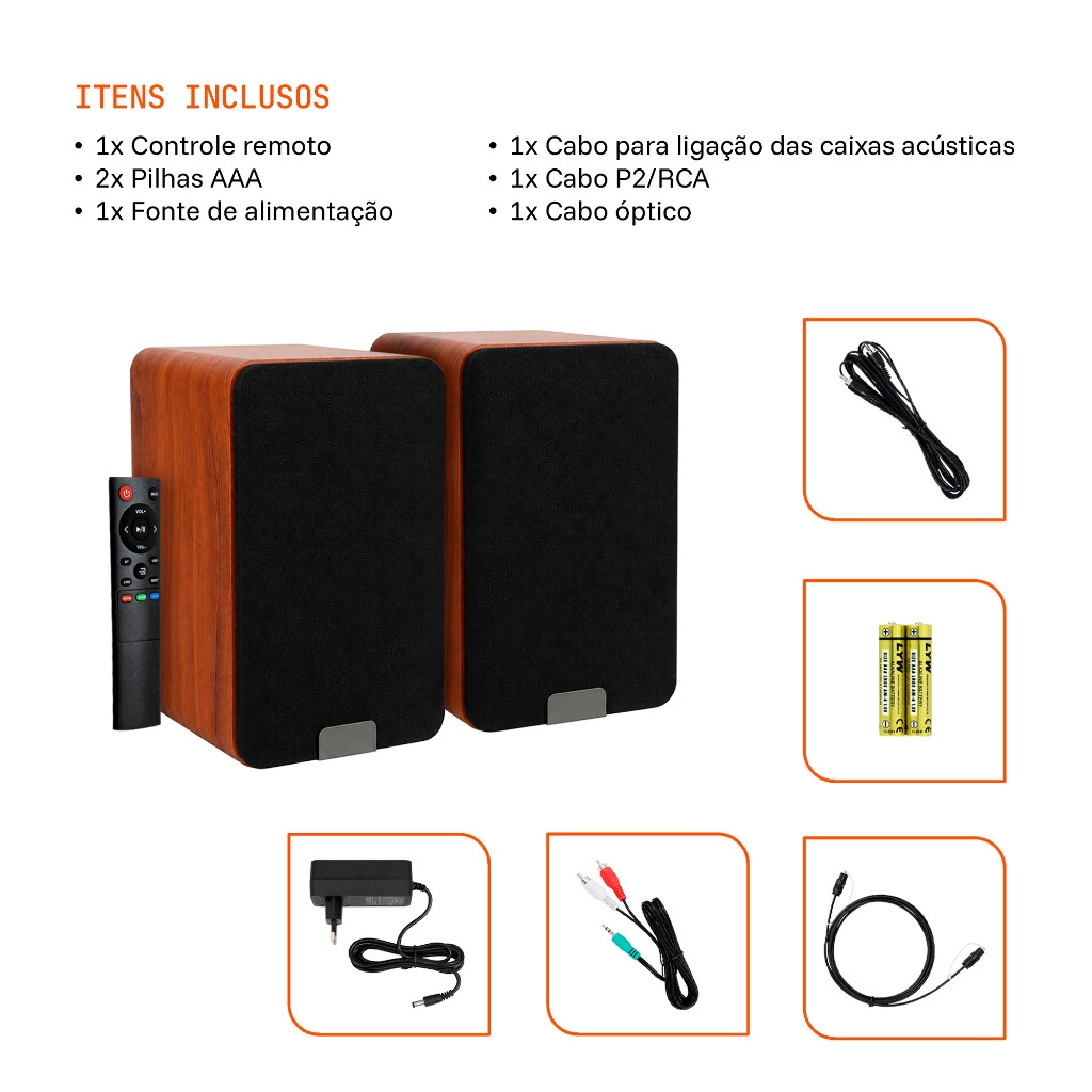 Monitor de Áudio Tomate MTS-2056 100W Bluetooth HDMI ARC Óptico