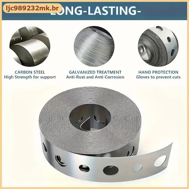 [MYBR] 1 Rolo De Fita De Ferro Galvanizado Pré-Perfurada Metal Multi-slot Para Suporte E Trabalho Em Chapa Metálica [WEL