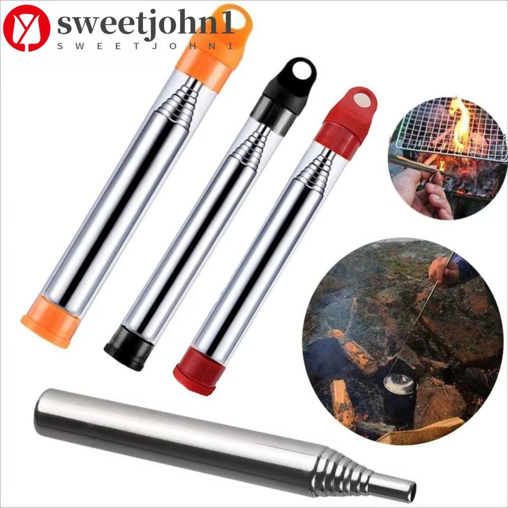 Tubo Soprador De Fogo SWEETJOHN1 , Portátil De Aço Inoxidável Para , Fole De Bolso À Prova De Vento