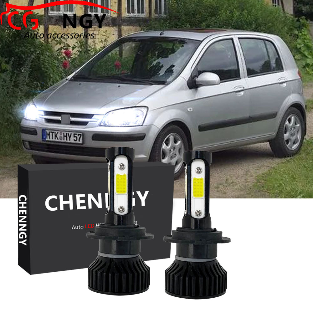 Para Hyundai Getz 2003 2004 2005 2006 2007 2008 Farol Dianteiro Do Carro Lâmpadas BHLamp-V4 6000K Kit De LED Substituir 