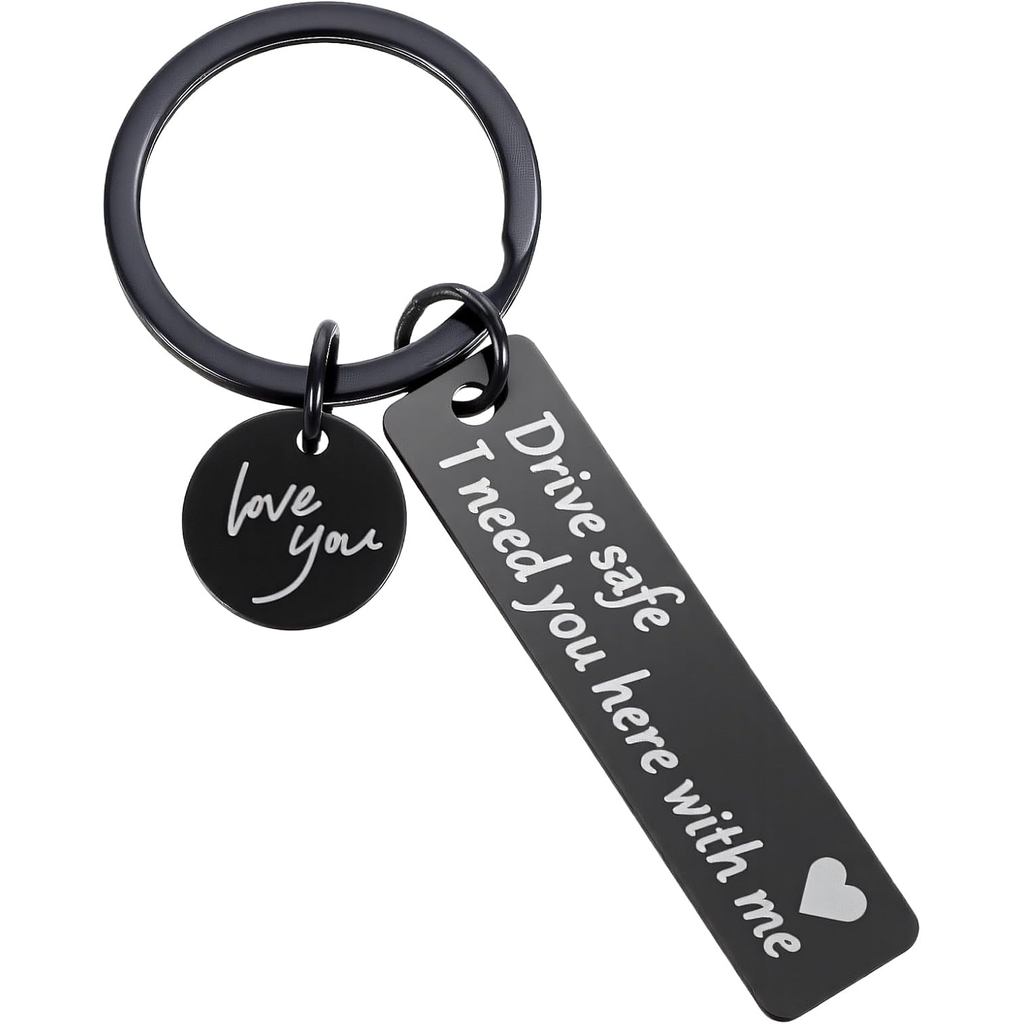 Ouligay Drive Safe Keychain for Him Boyfriend Birthday Gifts for Him Bf Husband Fiance Men Boyfriend Bf Romantic I Love