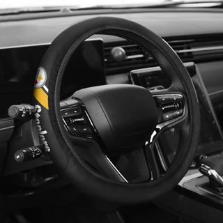 Capa de Volante de Couro Esportiva, Acessórios para Carro, Tamanho Universal para Volantes de 14-15 Polegadas em Todos o