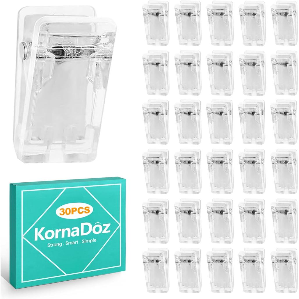 30 Ganchos Adesivos Transparentes para Parede, Clipes Fortes para Pendurar Fotos, Pôsteres, Tapeçarias e Luzes Decorativ