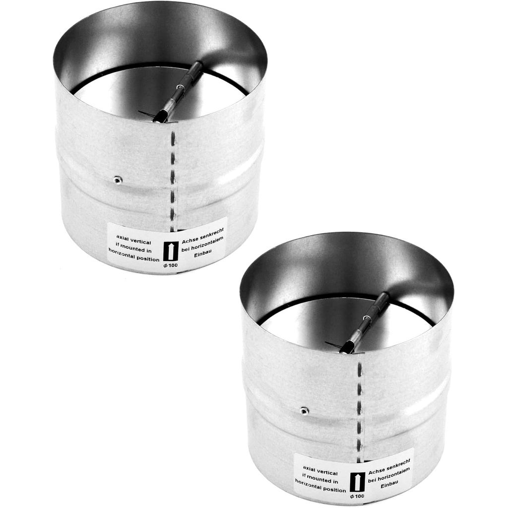QWORK Draft Blocker 4 Inch Damper Stopper Duct Damper Backflow Preventer Inline Built-in Fan Vent Ventilation Vent Defle