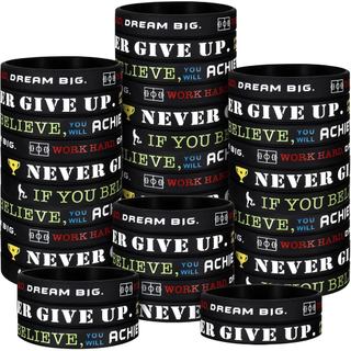 Sumind 36 Pcs Soccer Silicone Bracelet Soccer Party Favors Motivational Wristbands Sports Quote Stretch Bracelet for Men