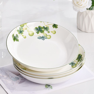 Prato de vegetais de cerâmica de 9 polegadas estilo europeu doméstico simples Prato grande de porcelana de osso Tangshan