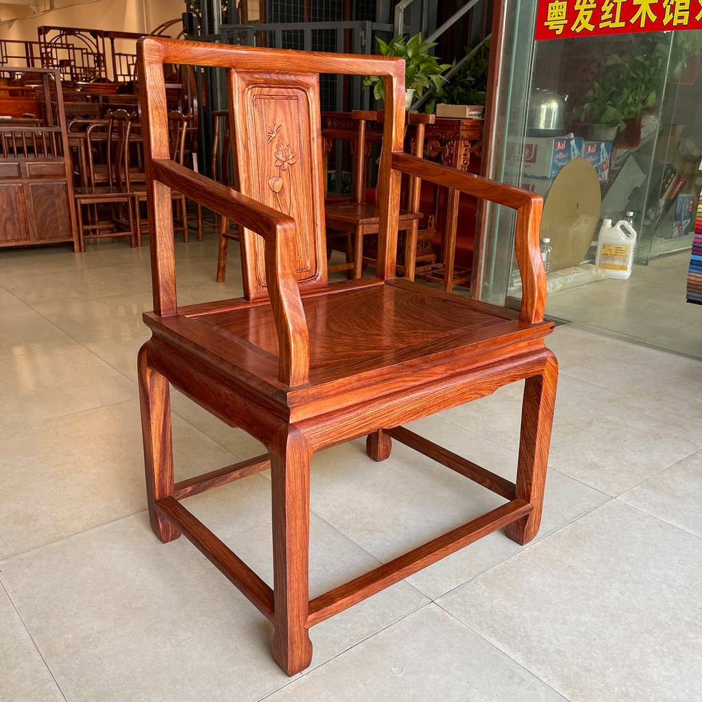 Cadeira mestre de mogno, cadeira com anel de madeira sólida, ouriço, sândalo vermelho, cadeira de escritório chinesa, ló