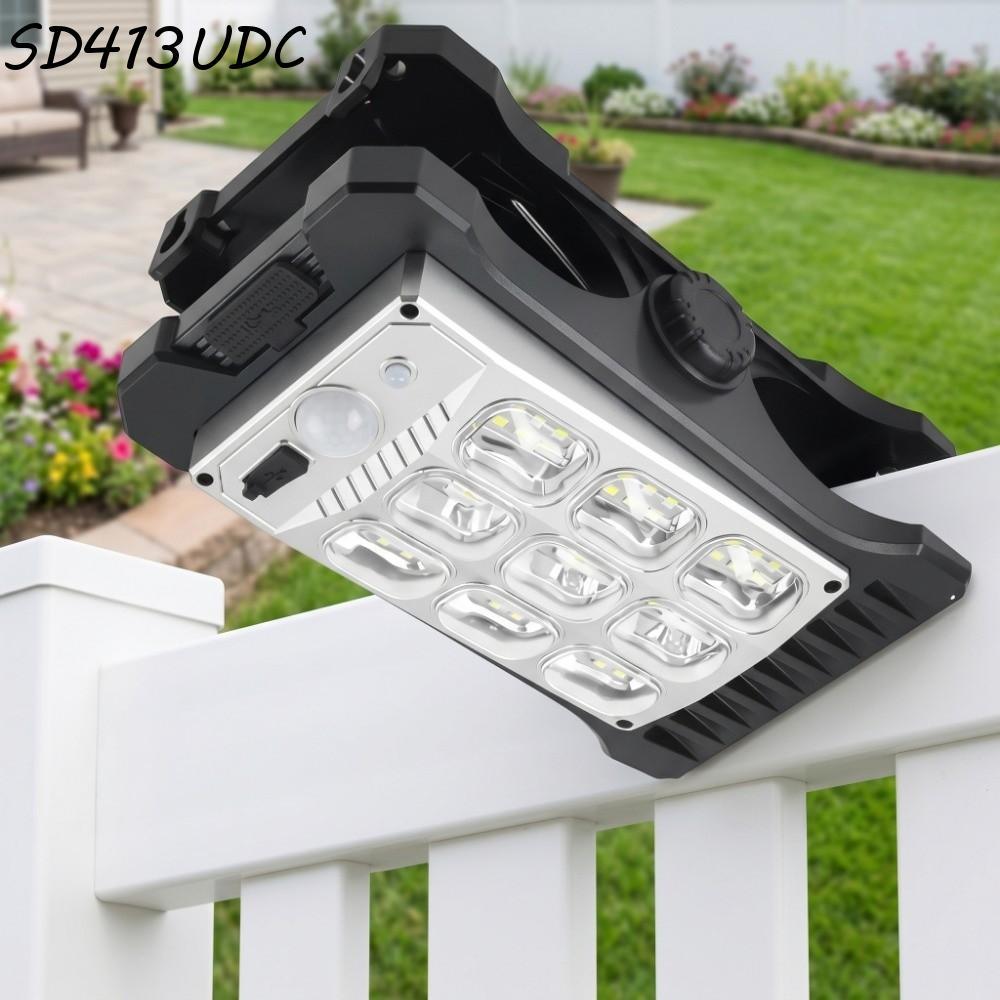 Luzes Solares Do Grampo SD413UDC , Luz Impermeável Da Parede Jardim Diodo Emissor De Espiga Recarregável Sensor De Movim