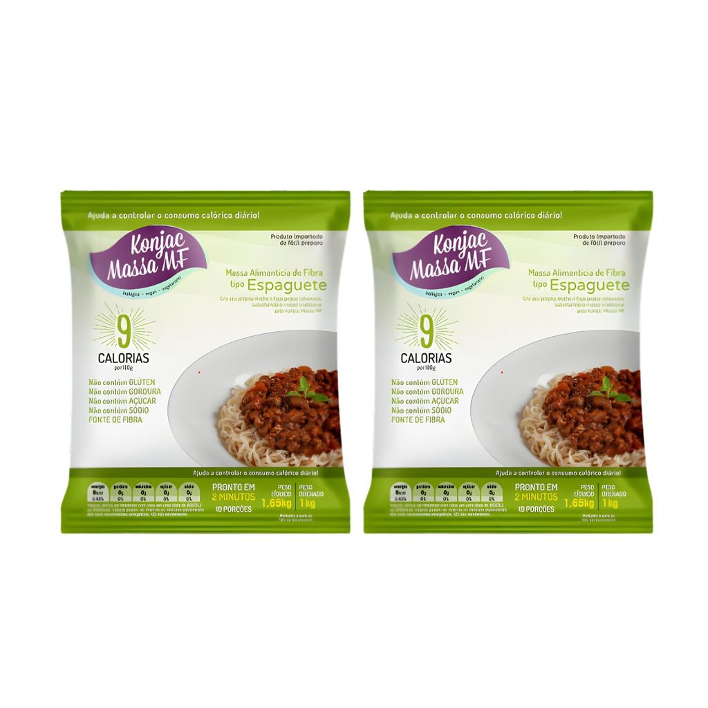 Kit Macarrão De Konjac Tipo Espaguete Massa MF - 2 Unidades 1kg