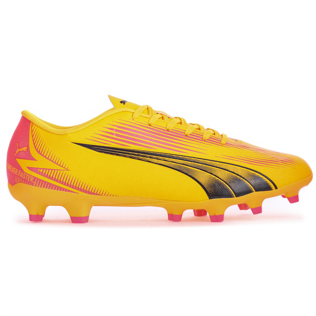 Chuteira Puma Campo Ultra Play FG/AG BDP Laranja Rosa e Preto - Masculino
