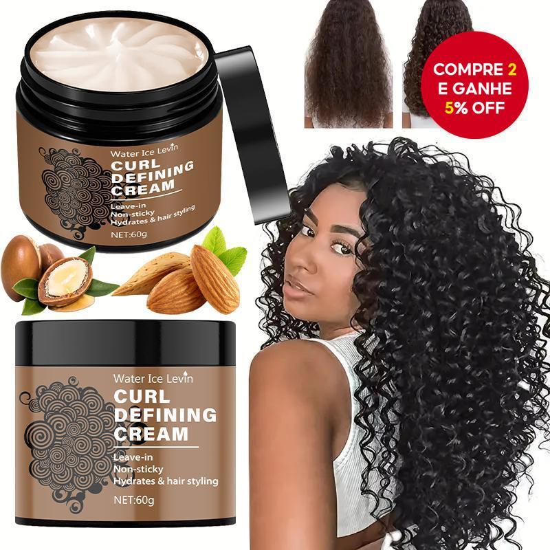 O Creme para Cachos Contém Óleo de Argan Marroquino, Óleo de Mamona e Óleo Essencial de Alecrim, Projetado para Aumentar