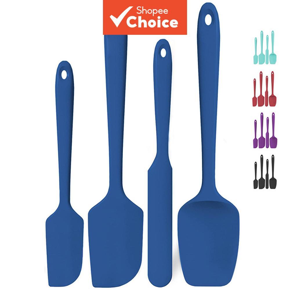 Conjunto De Espátula De Silicone 4 Peças De Utensílios De Cozinha Antiaderentes Resistentes Ao Calor