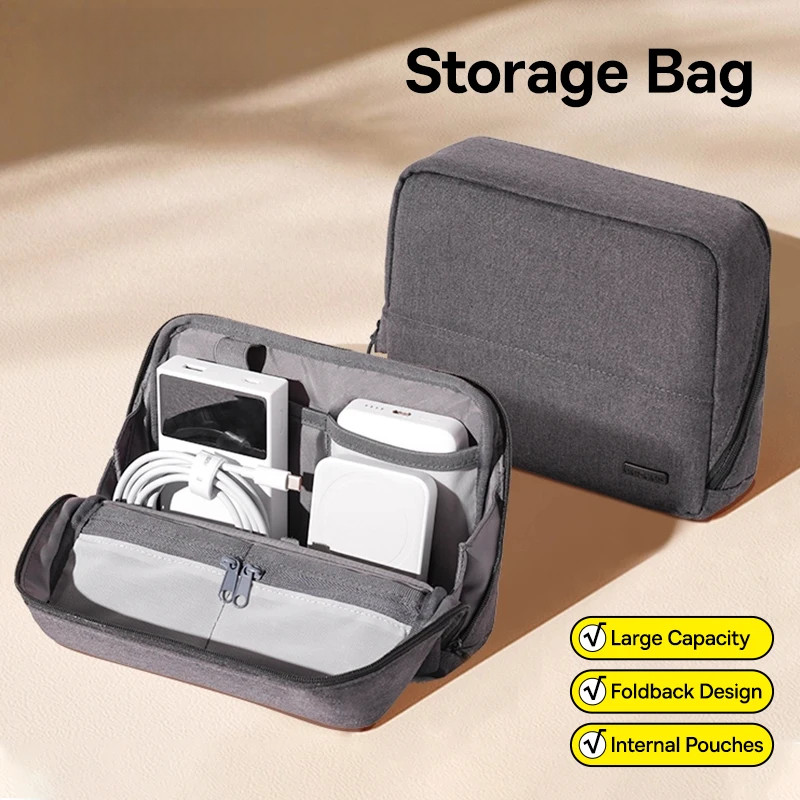 Bolsa de Armazenamento para Telefone, Organizador Eletrônico Digital à Prova d'Água, Carregador Portátil, Bolsa para Câm