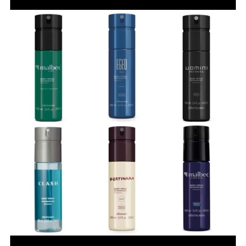 Desodorante Bodysplay  Quasar BLUE, Portinari, Malbec Corporal 100 ml.