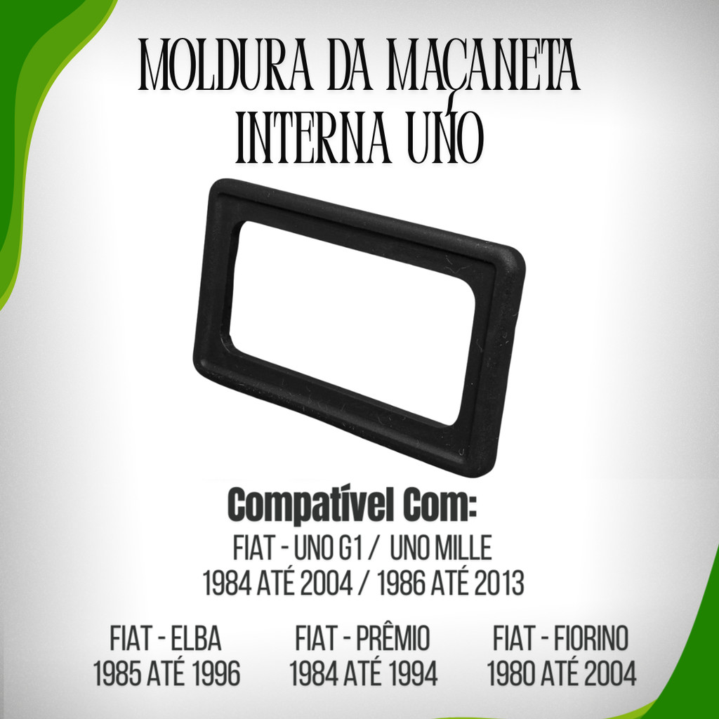 Moldura Da Maçaneta Interna Uno 84 A 2004 Preta · foto 2