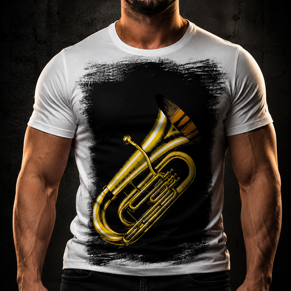 Camiseta Instrumento Metal Tuba Bombardão Ref 01 A