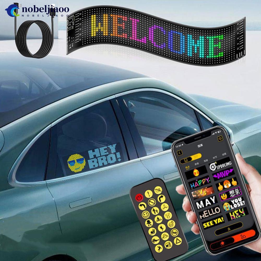 NOBELJIAOO RGB Carro LED Matrix Pixel Painel DIY Iluminação Graffiti Rolagem Placa De Texto Pára-Brisa Tela De Publicida