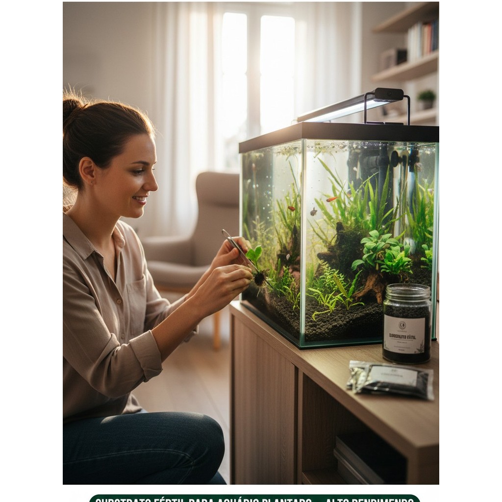 Substrato Fértil Para Aquário Plantado Vasos e Plantas de Apartamento Concentrado