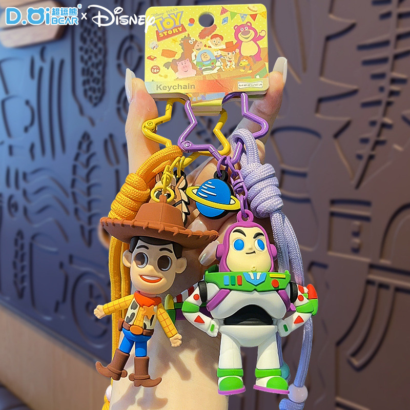 Chaveiro de Cordão Autêntico do Toy Story com Buzz Lightyear, Woody e E.T., Chaveiro de Carro, Pingente de Boneco Fofo p