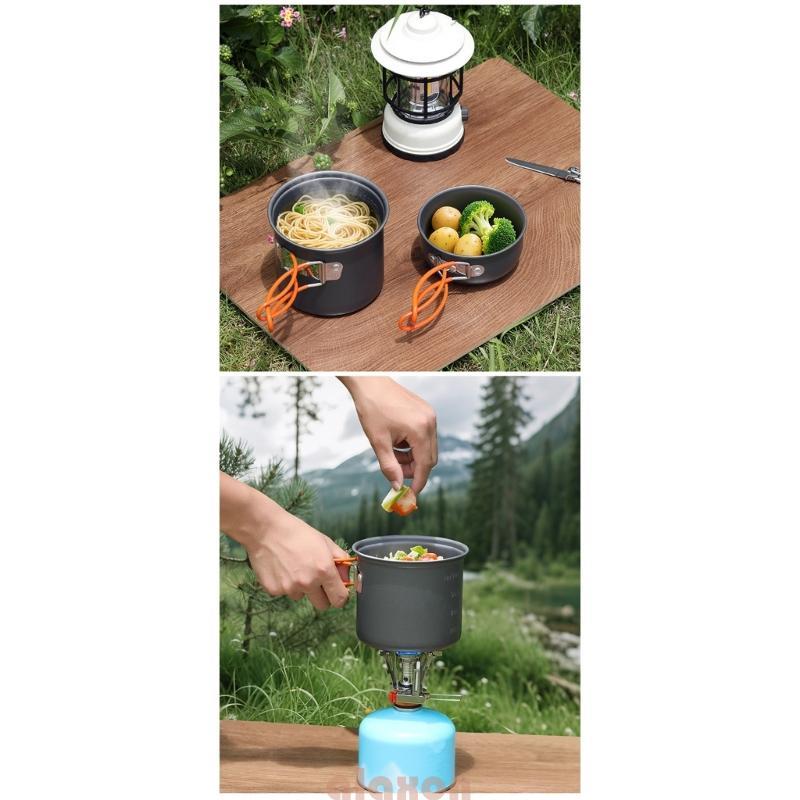 Cozinha Ar Antiaderente Talheres Portátil Camping Utensílio Mochila Panelas E Utensílios