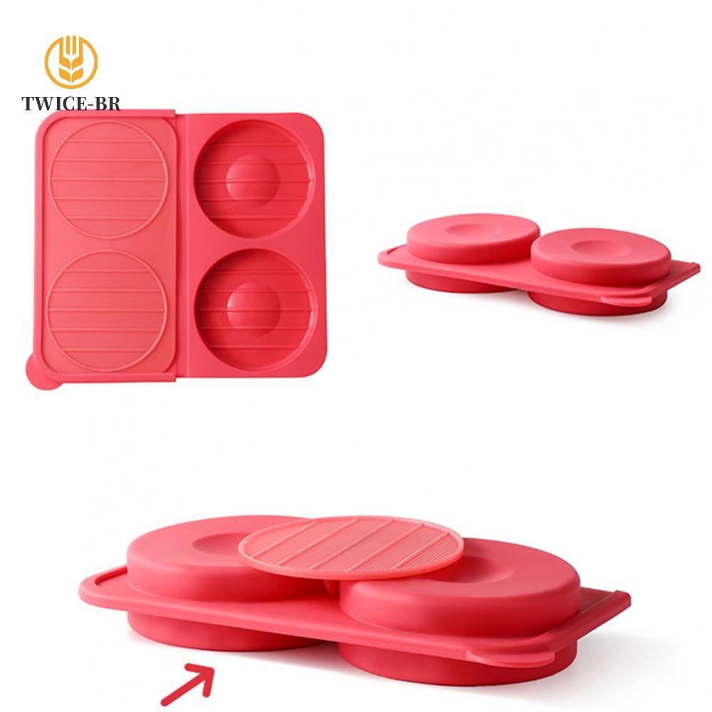 Prensa De Hambúrguer De Silicone De Qualidade Alimentar Com 4 Cavidades Para Carne Ou Planta