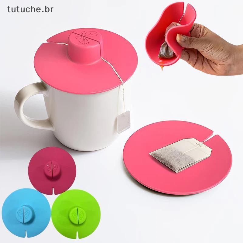 Suporte Para Saco De Chá TU Com Alça De Silicone , Espremedor Reutilizável E Tampa De Caneca Folhas Soltas Eficientes , 
