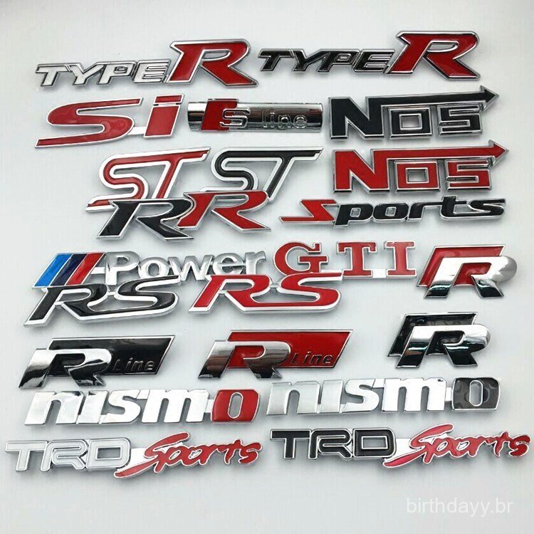 Novo adesivo metálico para carro, emblema decorativo para modificação da grade do carro, emblema tridimensional 3D para