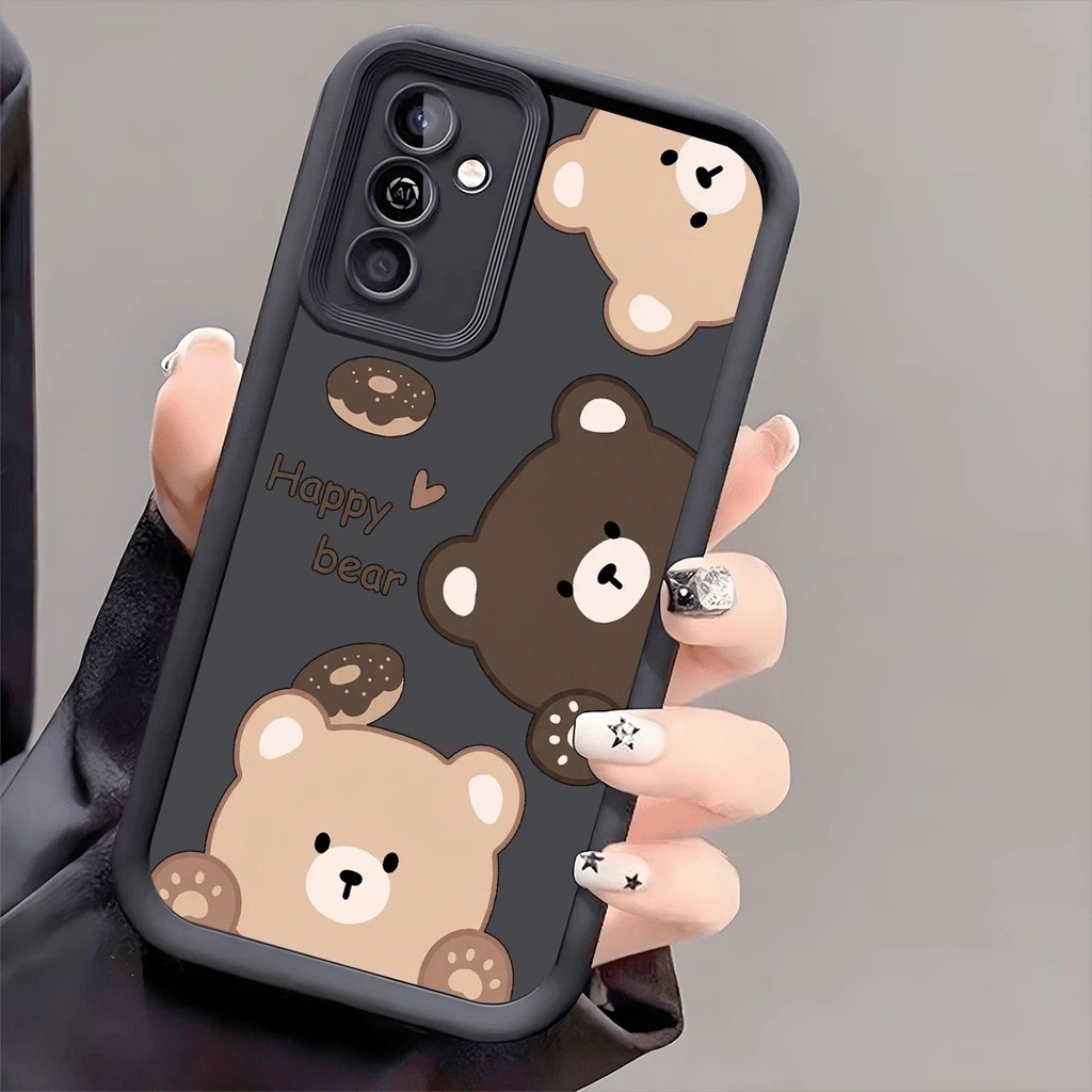 Capinha Capa Ursinho Feliz Para Samsung A05S A15 A07 A13 A55 A35 S24 ULTRA  A23 A54 A17 A26 S23 FE Silicone Anti Queda