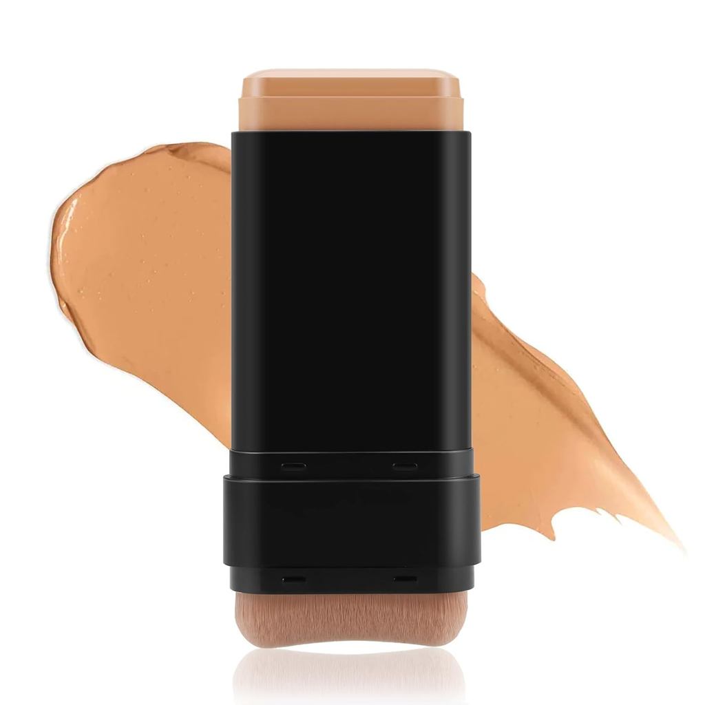 Boobeen Full Overage Foundation Stik, Kit de Maquiagem com Pincel, Base de Longa Duração e Contorno em Bastão com Acabam
