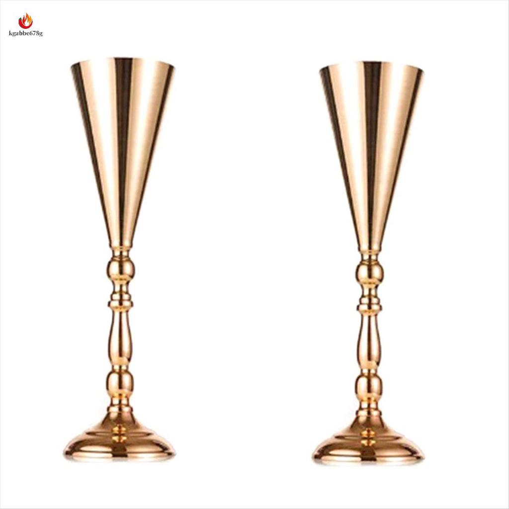 Vaso De Flores De Mesa , 2 Peças , Peça Central De Casamento , Decoração , Enfeites Artificiais Douradas Para Parte De A