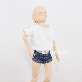 1/12 roupas de soldado roupas de bebê 20cm máquina menina meia-encapsulado borracha corpo feminino Denim calças quentes 