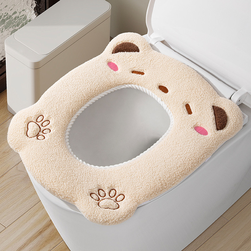 Almofada de toalete 2026 novo estilo dos desenhos animados almofada de toalete inverno casa engrossado capa de toalete q