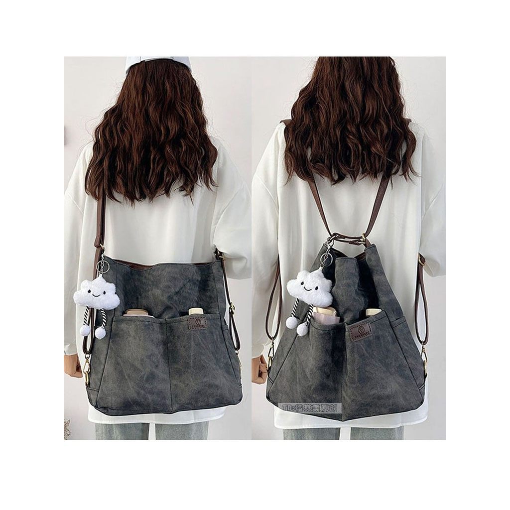 Bolsa bolsa transversal feminino Bolsa jeans de couro macio para ombro de estudante